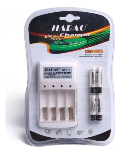 Cargador Pilas Recargables Aa Aaa Con 4 Pilas Aaa