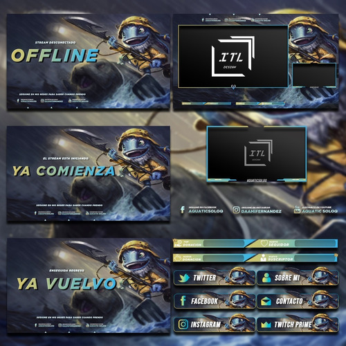 Pack Stream Twitch League Of Legends Paneles Overlays Mercado Libre