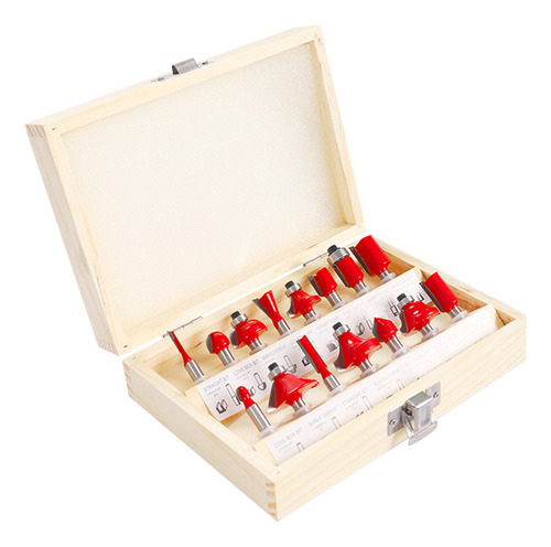 Kit De Fresas Fresadoras Router Bits, 15 Unidades, Carburo C