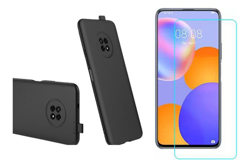 Funda Silicona + Vidrio 2.5d  Para Huawei Y9a