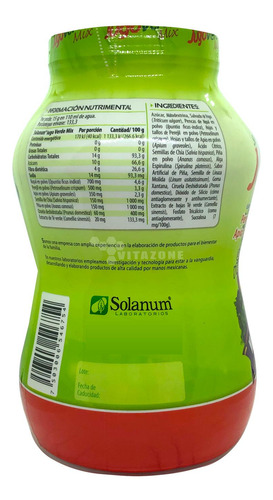 Imagen 3 de 9 de Jugo Verde Mix Fibra Para Mezclar En Polvo 2 Kg Solanum