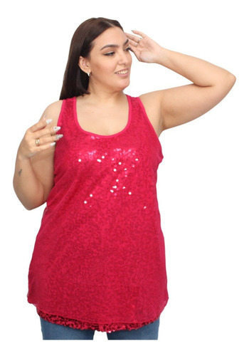 Imagen 3 de 5 de Maxi Blusa Fiesta Brillo Lentejuelas Varios Colores Amplias