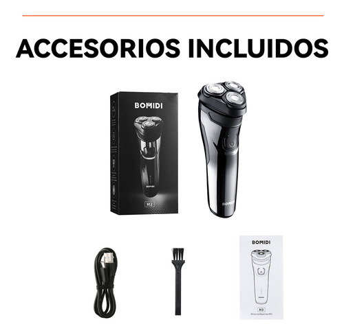 Rasuradora para Barba Eléctrica BOMIDI Afeitadora Moderna Recargable