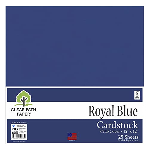 Royal Blue Cardstock 12 X 12 Inch 65lb Cover 25 Sheets ...