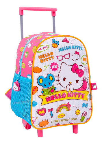 Mochila Hello Kitty Carro 12 Pulgadas Jardin Original Sk