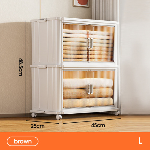 Cajas Organizadoras Ropa Plegables 2 Niveles Con Puertas L Blanco