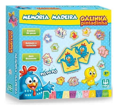 Brinquedo Infantil Domino Galinha Pintadinha De Madeira Nig