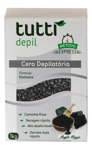 Cera Quente Granulada Argila Negra 1kg Tutti Depil