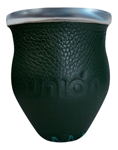 Imagen 1 de 5 de Mate De Vidrio Grande Unión Verde Oscuro Boca Ancha