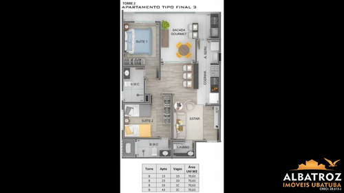 Imagem 12 de 17 de Apartamentos 02 Suítes, 450m Da Praia Do Itaguá! - Ap581