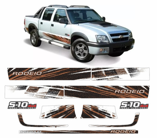 Kit Adesivo Chevrolet S10 Rodeio 2011 4x4 Diesel Completo 