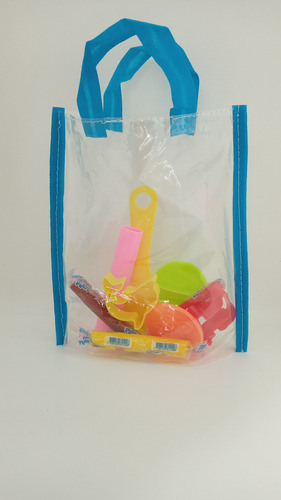 Bolsa Golosinera Pvc + Alcancía Souvenirs Personalizado X10 Color A Elección De Lo Disponible Bolsa Con Alcancía
