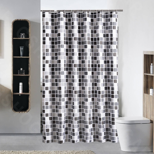 Cortina Ducha Baño Poliester Tela Lavable Modernas Mosaico