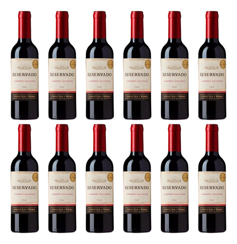 Pack De 12 Vino Tinto Concha Y Toro Reservado Cab Sauv 375ml