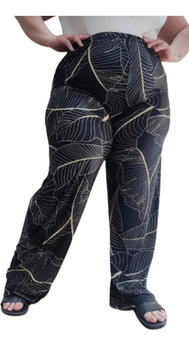 Pantalon De Seda Fria, Estampado, Recto T 14