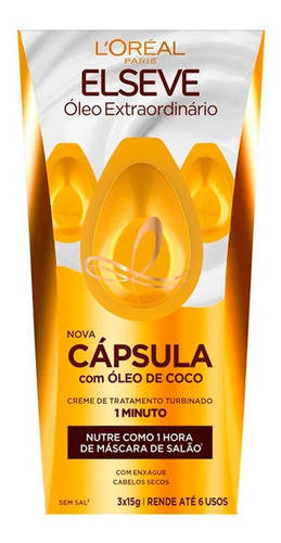 Capsula De Tratamento Óleo Extraordinário Elseve 3 Unidades 15g