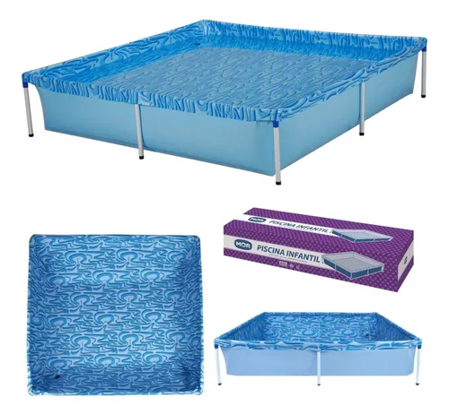 Piscina De Armação Infantil 1500 Litros Quadrada Mor