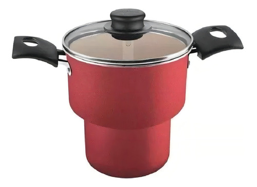 Cuscuzeira Tramontina Turim 14cm 1,9L em Alumínio com Revestimento Antiaderente Starflon Max Vermelha