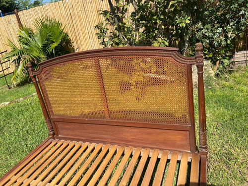 Cama Antigua C/esterilla Matrimonial Luis Xv Marrón Antigua Vintage Luis Xv (Usado)