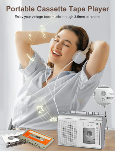 Reproductor Y Grabador De Casetes Jazmm Con Transmisor Bluet