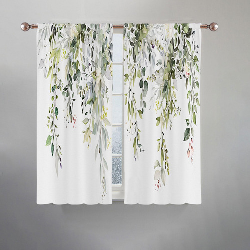 2x Hojas Cortinas De La Ventana Cortinas De 90cmx210cm