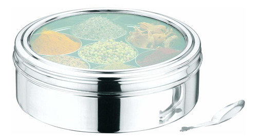 Masala Dabba Acero Inoxidable 7 Compartimento Tapa 8