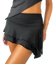 Comprar Falda Doble Capa Irregular Fairy Con Tajos Y2k Aesthetic