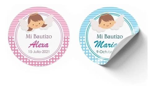Mi Bautizo Niño Etiquetas Personalizadas 150 Piezas 5cm