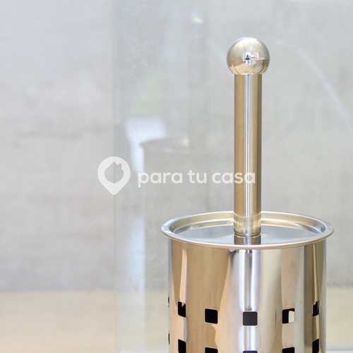 Imagen 7 de 7 de Set Cesto Tacho Basura Acero Inoxidable 3 L + Escobilla Baño