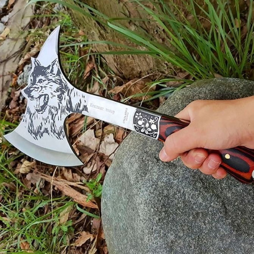 Machadinho Tático Combate Aço 6mm Viking Ultra Forte +bainha