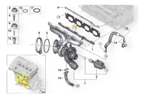 Junta Multiple Escape Kia Spectra 1.8,2.0 L 4 C 16 V 04-07