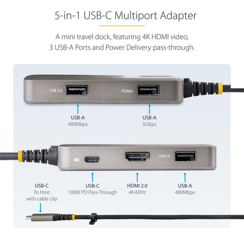 Docking Station Startech Multipuertos Usb-c Hdmi 4k