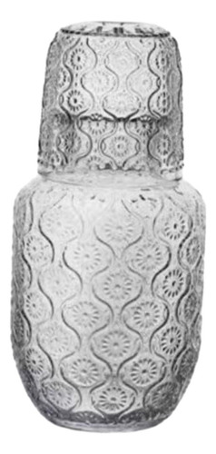 Jarra De Cristal De De Noche Con El, Y El Vaso Transparentes