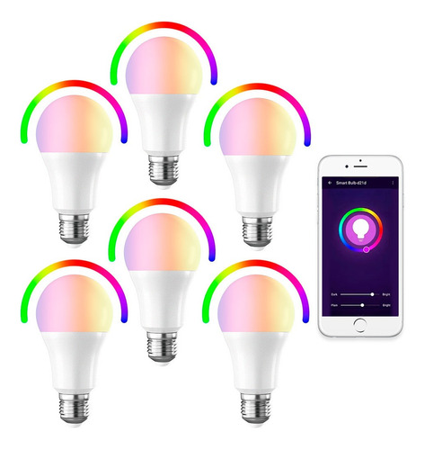 Kit X 6 Lampara Led Smart Wifi Rgb Regulable