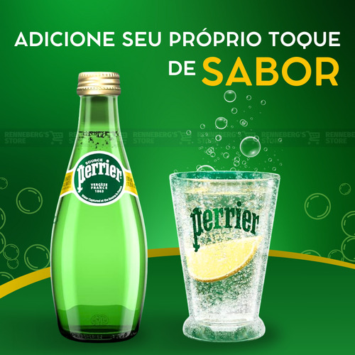 Água Mineral Importada Perrier Gaseificada 330ml 4 Unidades