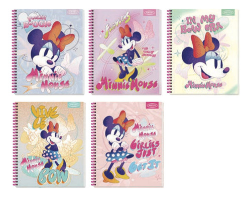Pack 4 Cuadernos Minnie Marca Artel 150 Hojas 3 Materias