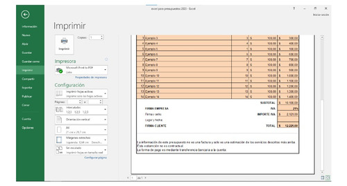Excel Para Crear Presupuestos