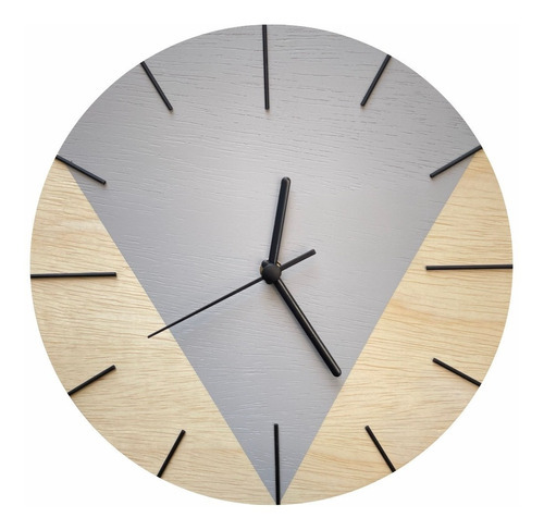 Relógio de parede analógico Edward Clock Moderno com design geométrico triangular 