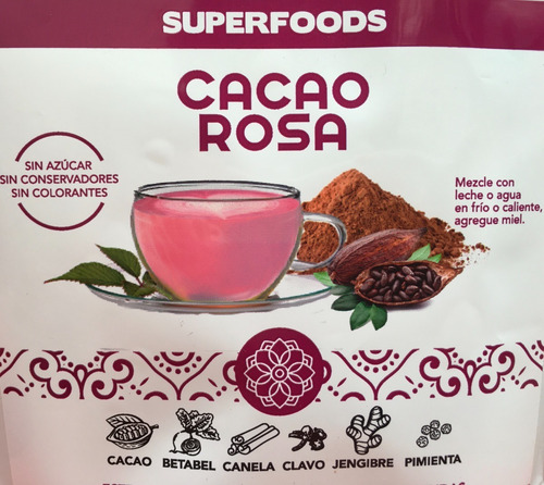 Imagen 2 de 6 de Súper Foods Cacao Rosa, 250g.