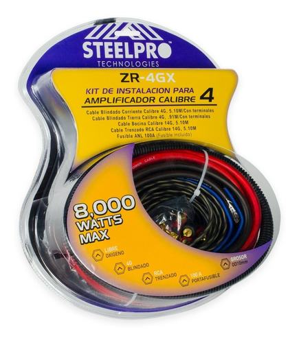 Imagen 1 de 7 de Steelpro - Kit Pro De Instalación Para Amplificador Calibre4
