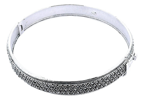 Brazalete De Plata Con Marquesita