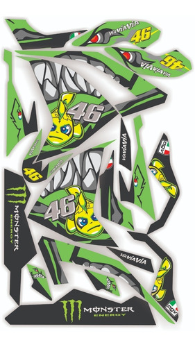 Calcos Kawasaki Ninja 300 Kit Personalizado Vr46