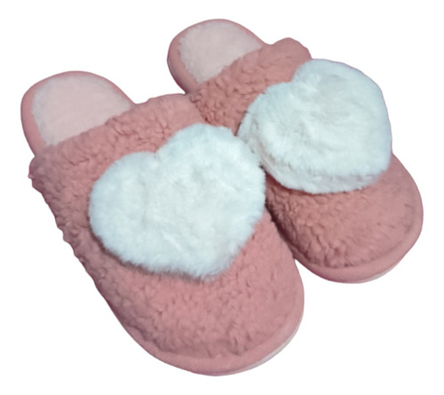 Pantuflas Mujer Diseño Corazon Calientitas, Suaves Y Cómodas