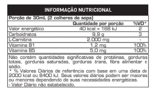 L - Carnitine Pure 2000 400ml Sabor Açaí Com Guaraná