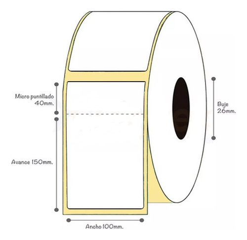 Etiqueta Mercado Envios Termica 100x190 Con Troquel X6 Rollo