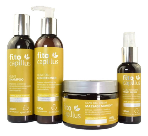 Kit Fito Capillus Olive Shampoo+condicionador+máscara+tônico