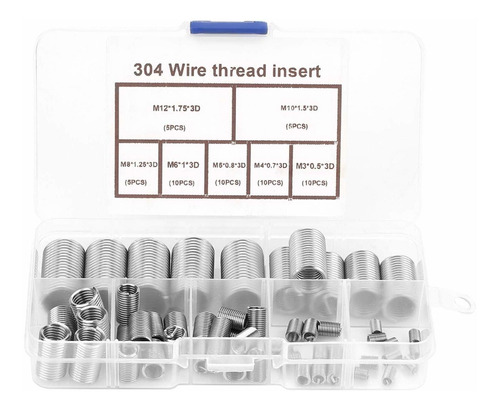 Inserto Roscado Para Madera Helicoidal 55 Pieza Acero M4-m12