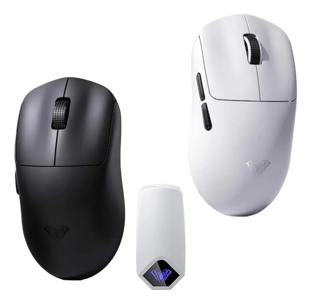 Mouse Gamer Aula Sc800 Sem Fio 8k Tri-mode 37g Preto Branco
