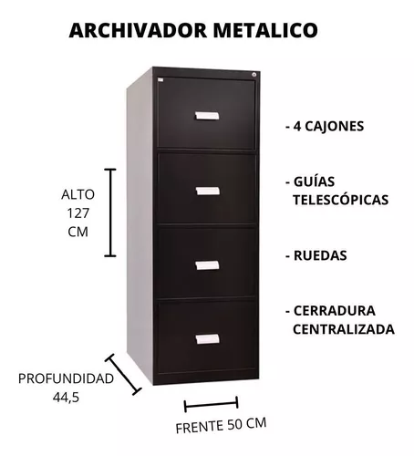 Cívico Pareja mayor Archivo Para Carpetas Colgantes De 4 Cajones Negro | MercadoLibre