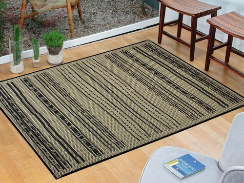 Tapete Sisal Preto S-584, Rico Em Detalhes De 2,00x3,00mts